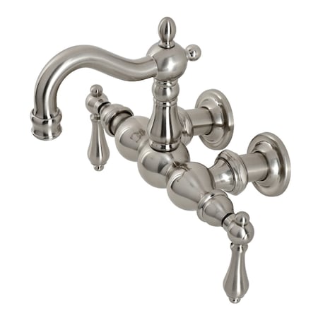Kingston Brass CA1001T8 3-3/8" Tub Wall Mount Clawfoot Tub Faucet, Brushed Nickel CA1001T8